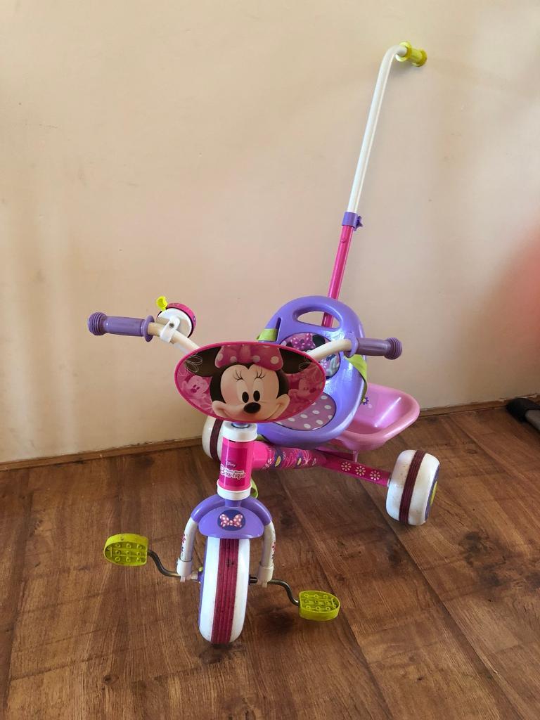 minnie mouse trike with parent handle